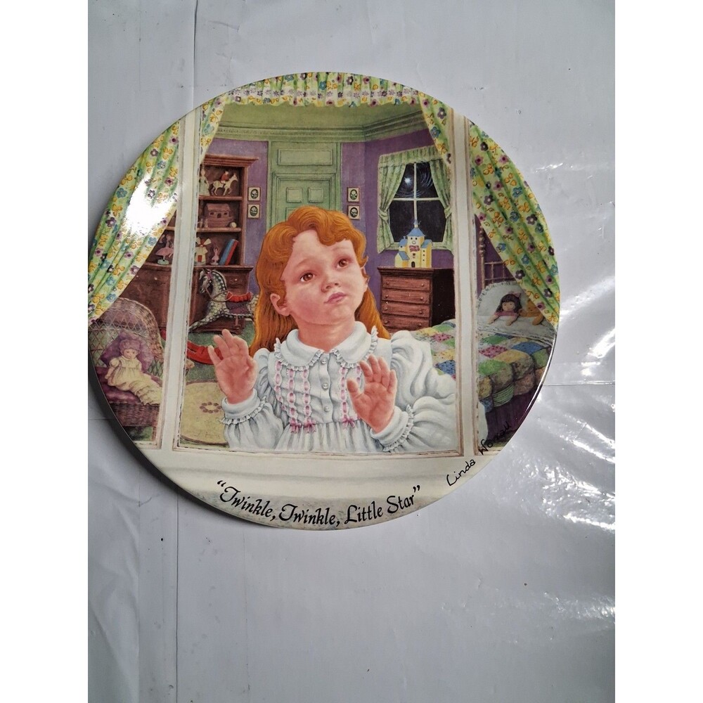 1987 Twinkle twinkle Little Star Davenport collector plate. Little Girl Colorful